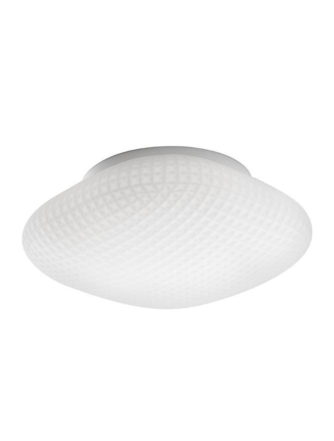 SEN White Glass & White Metal Bathroom Ceiling Light - ID 10903