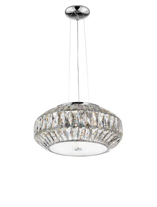 VAL Crystal & White Glass 6 Lamp Ceiling Light - ID 10569