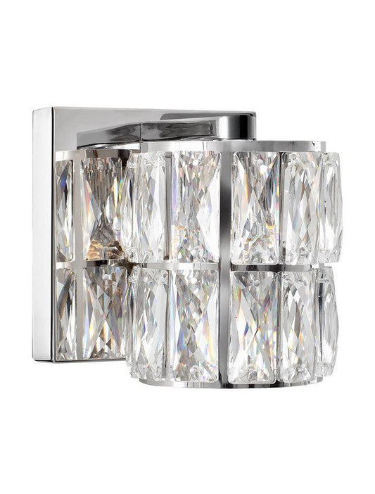 NIC Crystal & Chrome Aluminium 1 Light Single Wall Light - ID 10563