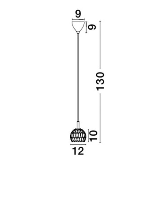 LAR Clear Glass & Chrome Aluminium Single Suspension Pendant - ID 10566