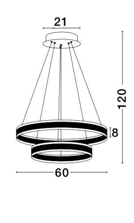 Ador Double Bronze Hoop LED Pendant - ID 8615