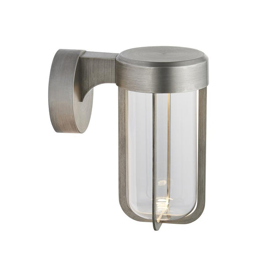 Die Cast IP44 LED Wall Light In Brushed Silver With Clear Glass  - ID 11069