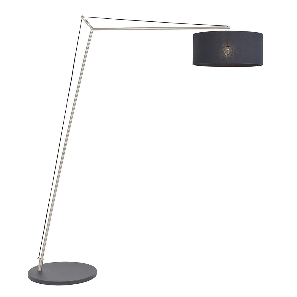 Leaning Matt Nickel Floor Lamp with Black Shade - ID 11036