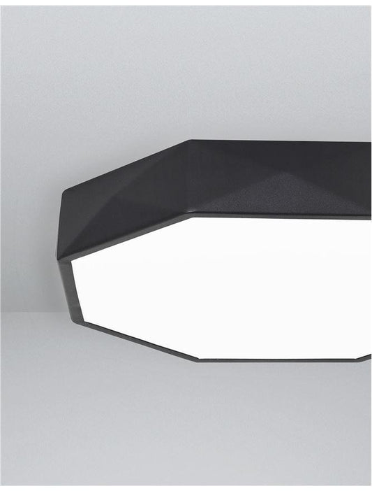 EBB Diffused Sandy Black Aluminium Angular Edge Ceiling Light - ID 10592