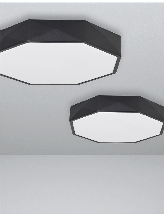 EBB Diffused Sandy Black Aluminium Angular Edge Ceiling Light - ID 10592