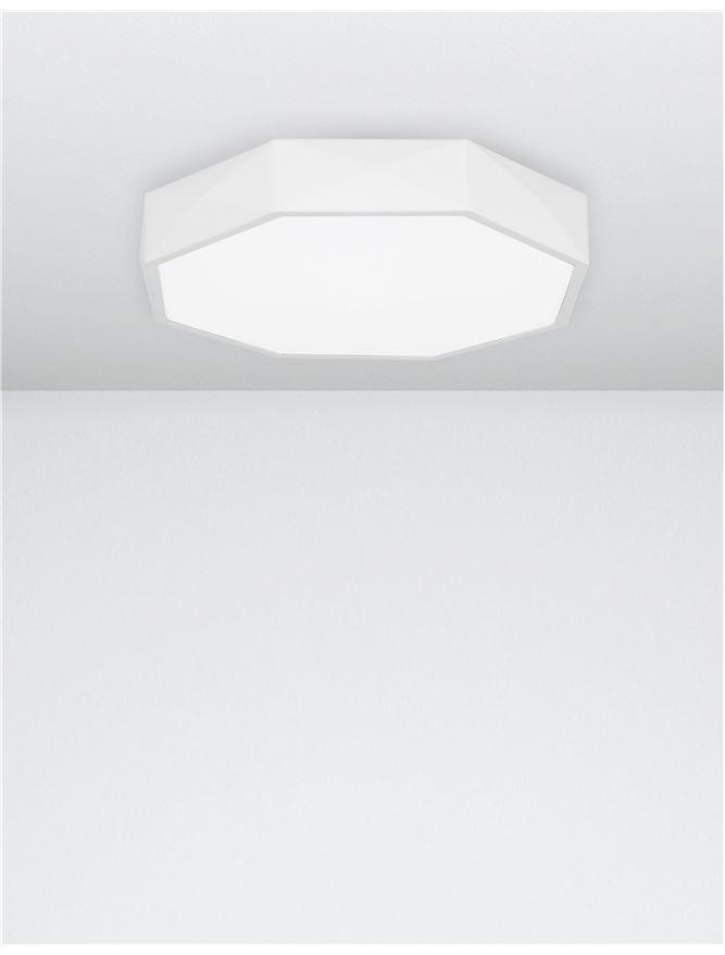 EBB Diffused Sandy White Aluminium Angular Edge Ceiling Light - ID 10591