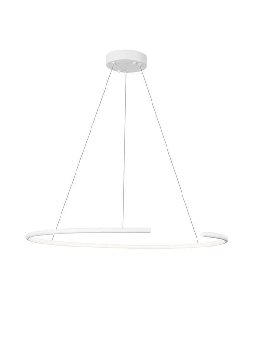 BRE Sandy White Aluminium & Acrylic Split Loop Tubular Pendant - ID 10191