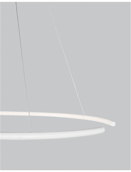 BRE Sandy White Aluminium & Acrylic Split Loop Tubular Pendant - ID 10191