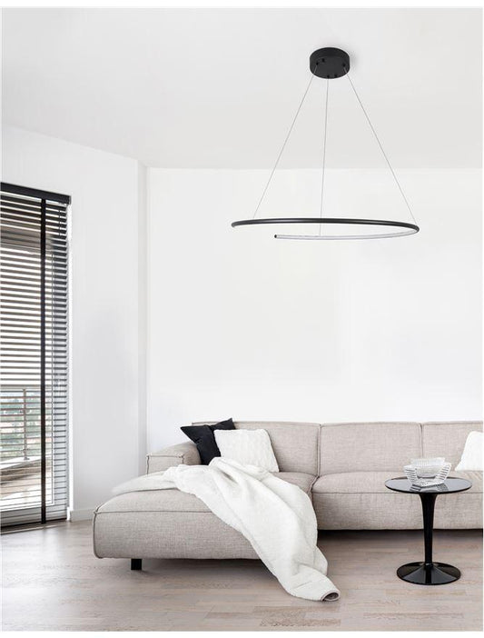 BRE Sandy Black Aluminium & Acrylic Split Loop Tubular Pendant - ID 10192