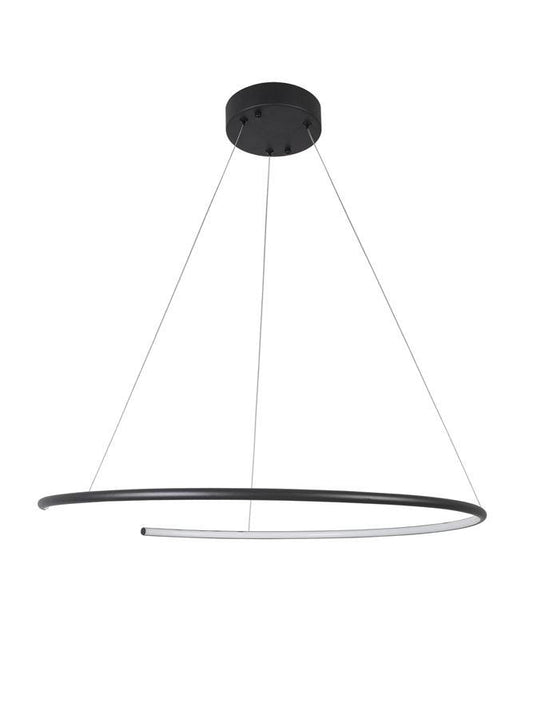 BRE Sandy Black Aluminium & Acrylic Split Loop Tubular Pendant - ID 10192