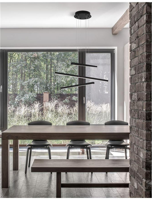 EBE Sandy Black Aluminium 3 Girder Pendant - ID 10145