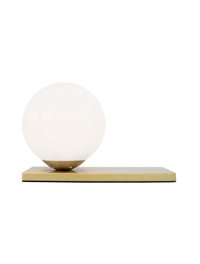 Opal Glass & Brass Metal Base Table Lamp - ID 8624
