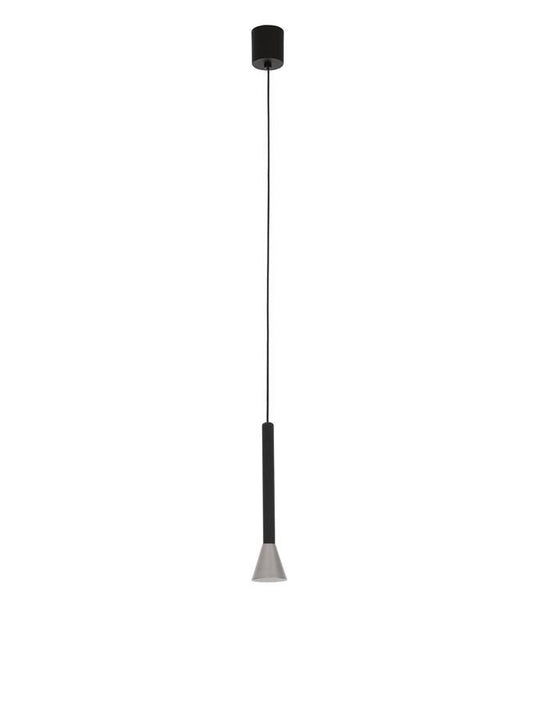 NAV Satin Nickel & Black Aluminium Cone Head Single Pendant - ID 10140