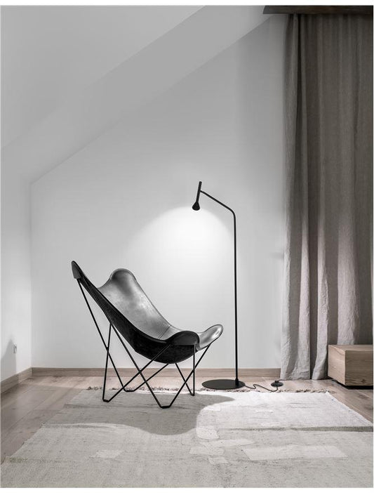 NAV Black Steel & Aluminium Cone Head Floor Lamp - ID 10142