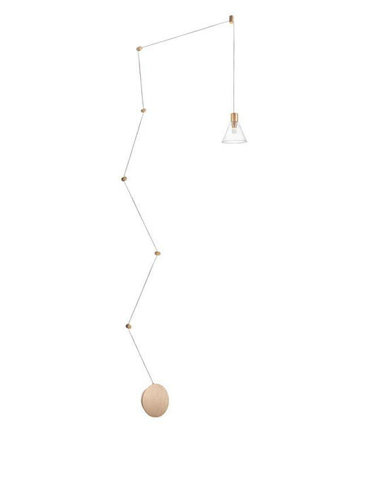 MAR Gold Aluminium & Clear Glass Single String Pendant - ID 10149