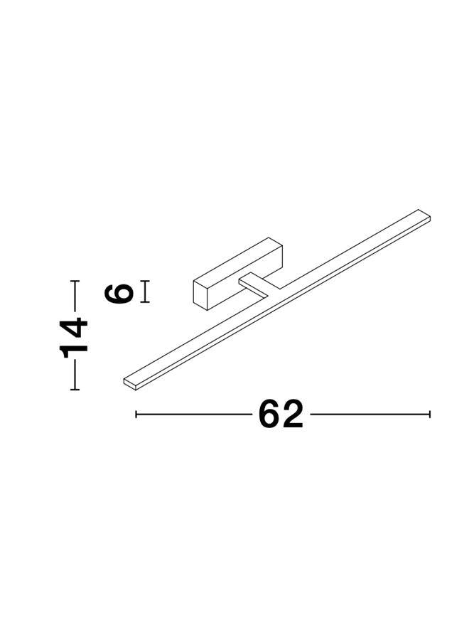 MON 62cm Black Single Arm LED Bathroom Wall Light - ID 10976
