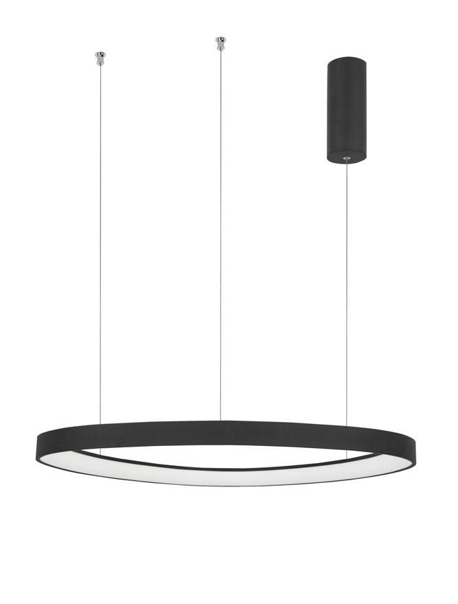 EST Dimmable Sandy Black Aluminium & Acrylic Inner Ring Pendant - ID 10214