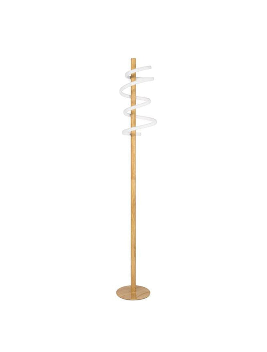 Wooden Floor Lamp with Spiral LED - ID 11403