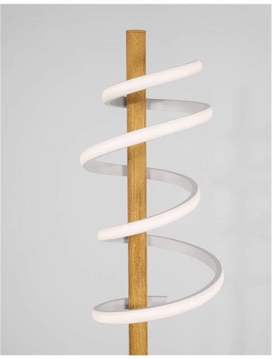 Wooden Floor Lamp with Spiral LED - ID 11403