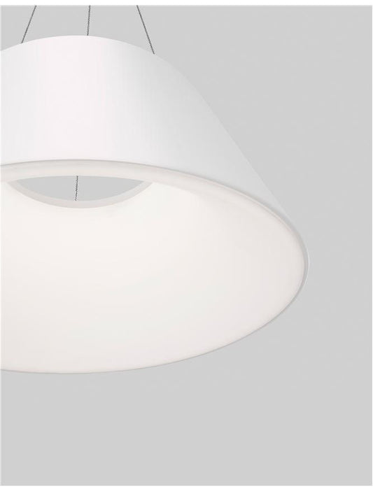 VOL White Metal Tapered Drum With Acrylic Diffused Inner Pendant - ID 10448