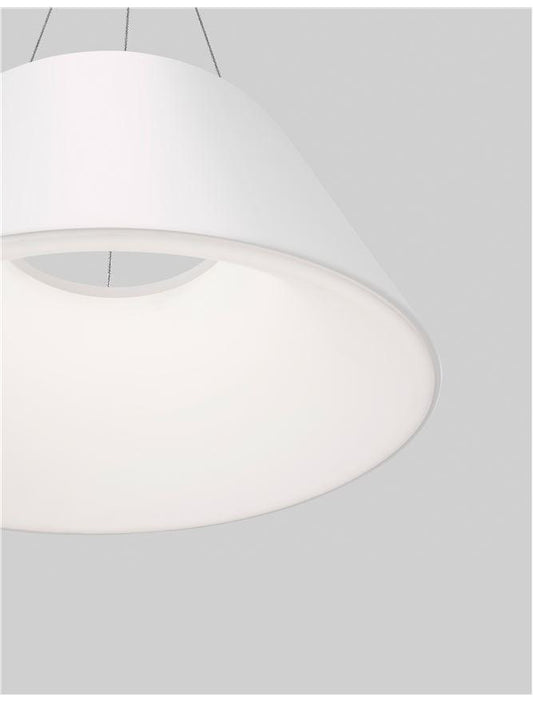 VOL White Metal Tapered Drum With Acrylic Diffused Inner Pendant - ID 10448