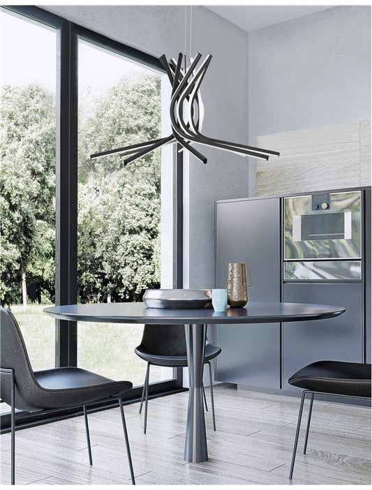 NOR Sandy Black Aluminium & Acrylic Tangle Pendant Large - ID 10193