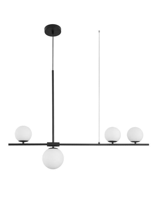 IMP Black Metal & Opal Orb 4 Light Ceiling Light - ID 10651