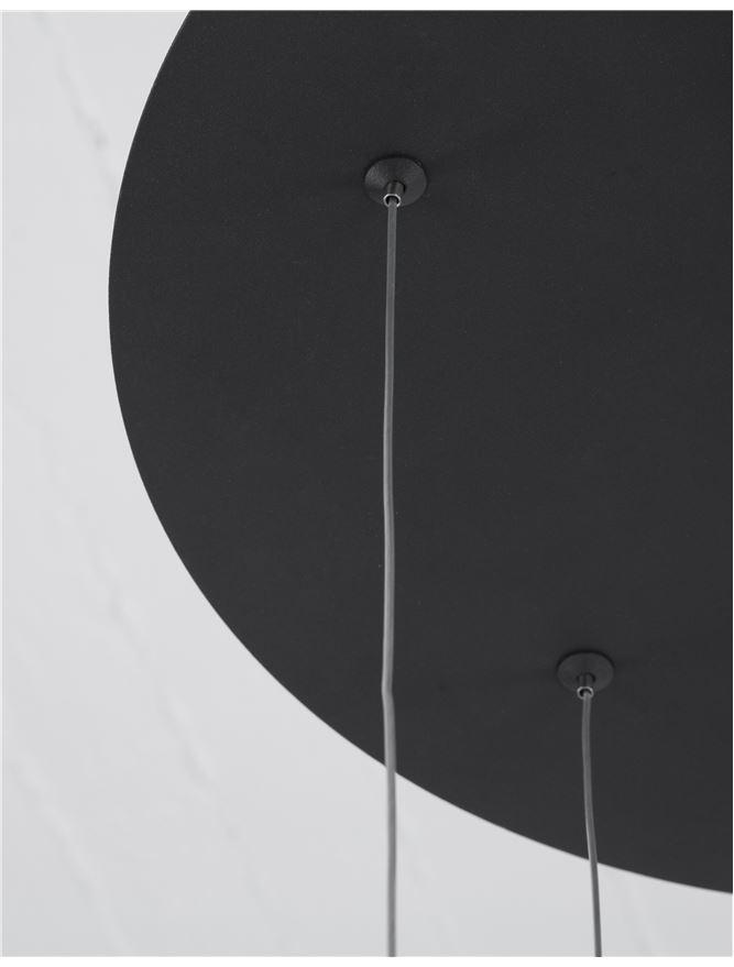 RIN Black Aluminium & Acrylic Knot Swirl Five Drop Cluster Pendant - ID 10456