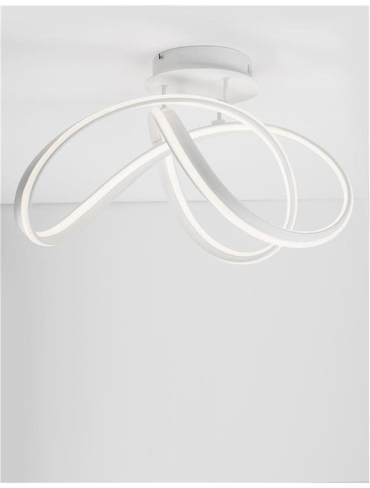TRU Dimmable Sandy White Aluminium & Acrylic Knot Ceiling Light - ID 10362