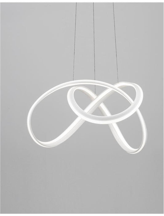 TRU Dimmable Sandy White Aluminium & Acrylic Knot Pendant - ID 10364