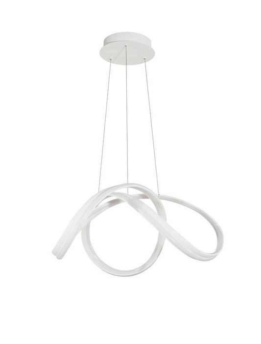 TRU Dimmable Sandy White Aluminium & Acrylic Knot Pendant - ID 10364