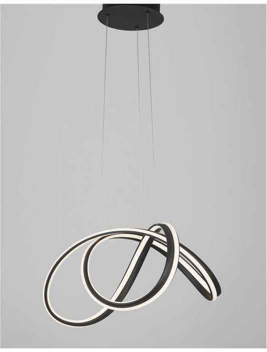 TRU Dimmable Sandy Black Aluminium & Acrylic Knot Pendant - ID 10365