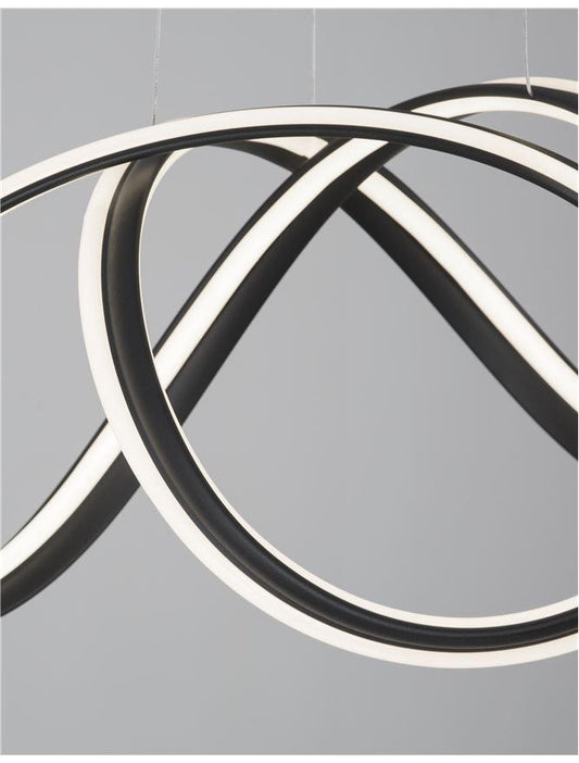 TRU Dimmable Sandy Black Aluminium & Acrylic Knot Pendant - ID 10365