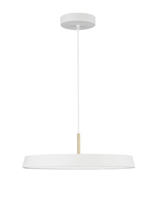 VET Matt White Aluminium & Acrylic Flat Circular Pendant - ID 9994