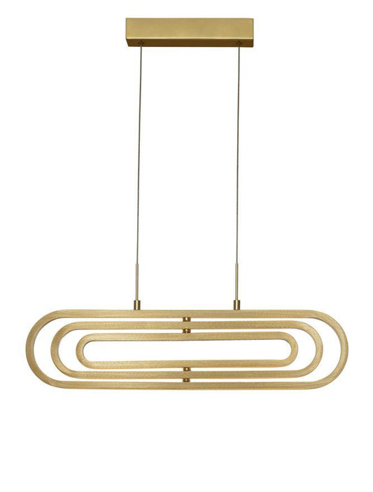 ART Gold Aluminium & Acrylic 3 Ring Oval Adjustable Pendant - ID 10090