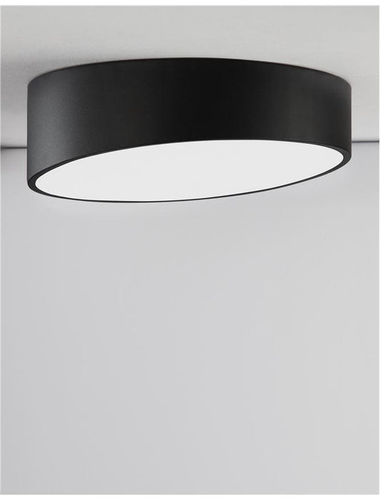 MAGG Diffused Sandy Black Angled Cylinder Medium Flush Ceiling Light - ID 10585