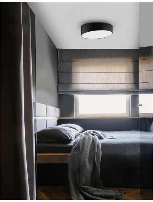 MAGG Diffused Sandy Black Angled Cylinder Large Flush Ceiling Light - ID 10587