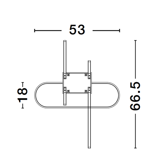 ART Gold Aluminium Tripple Oval Semi Flush Ceiling Light - ID 10093
