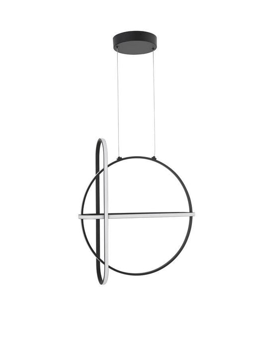 ART Matt Black Aluminium & Acrylic 3 Ring Pendant - ID 10087
