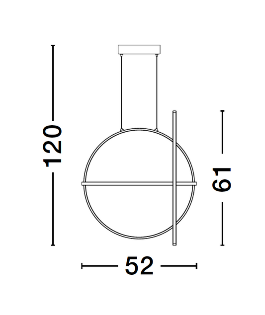 ART Matt Black Aluminium & Acrylic 3 Ring Pendant - ID 10087