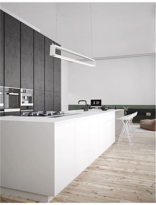 LIN Sandy White Aluminium & Acrylic Rotating Linear Bar Pendant - ID 10357