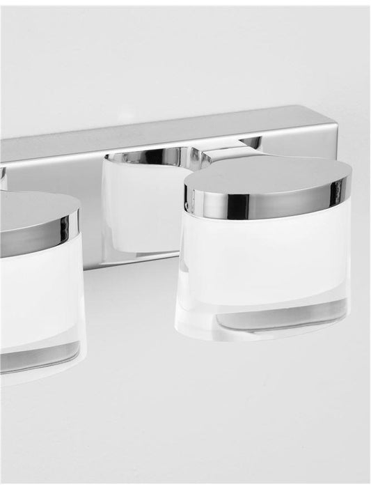 SAB Chrome Aluminium & Acrylic Quad Bathroom Wall Light - ID 10913