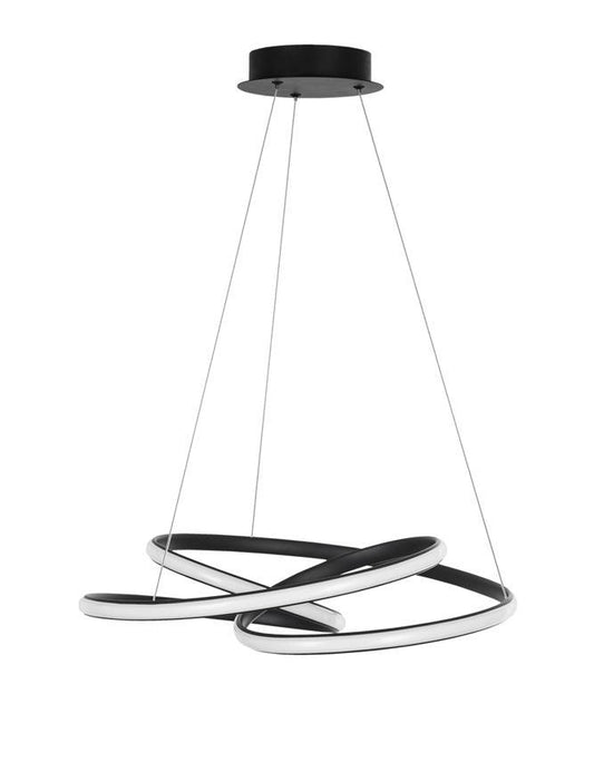 MENT Dimmable Sandy Black Aluminium & Acrylic Knotted Swirl Pendant - ID 10453