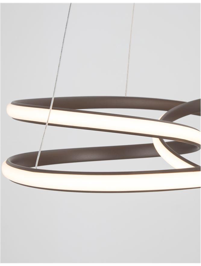 MENT Dimmable Sandy Coffee Aluminium & Acrylic Knotted Swirl Pendant - ID 10455