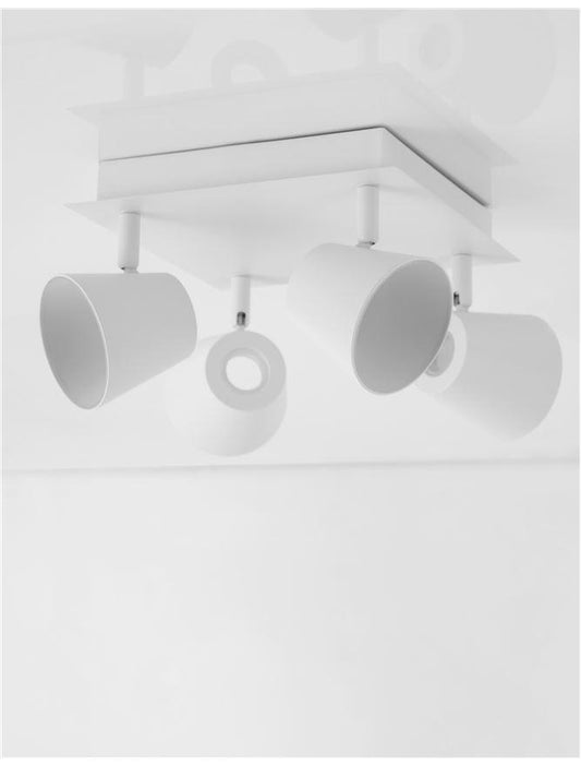 BAG Sandy White Metal Four Lamp Spotlight With Concealed Light Source - ID 11065