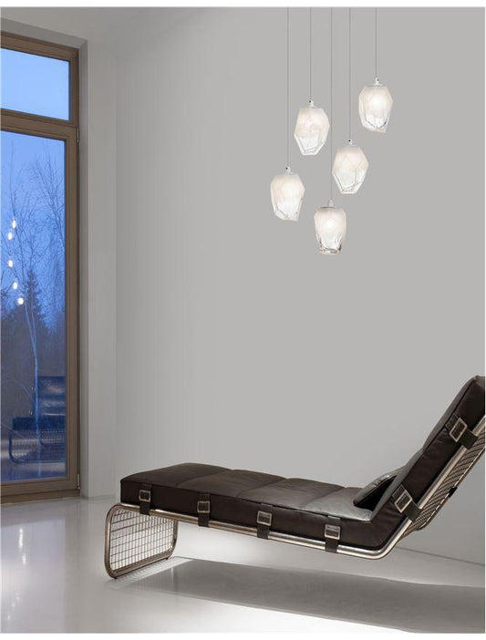 ICE Gradient Glass 5 Lamp Multiple Pendant Pendant - ID 10626