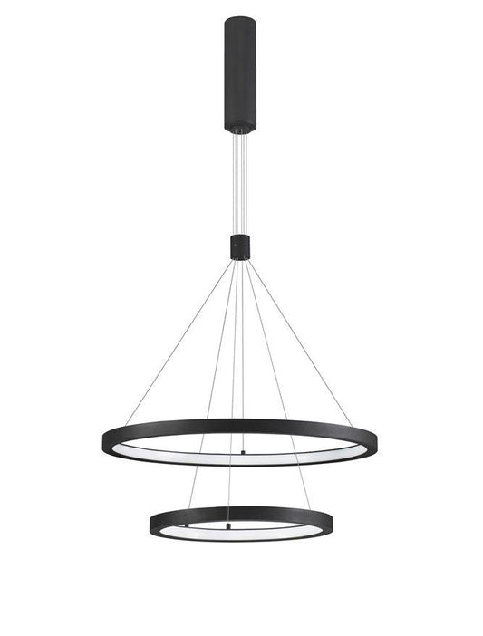EMP Dimmable Sandy Black Aluminium & Acrylic Twin Ring Pendant - ID 10199