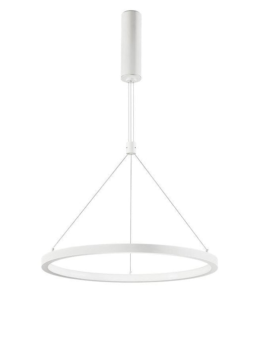 EMP Dimmable Sandy White Aluminium & Acrylic Single Ring Pendant - ID 10210