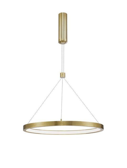 EMP Dimmable Brass Gold Aluminium & Acrylic Single Ring Pendant - ID 10195