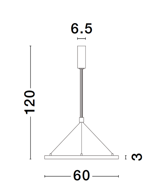 EMP Dimmable Brass Gold Aluminium & Acrylic Single Ring Pendant - ID 10195